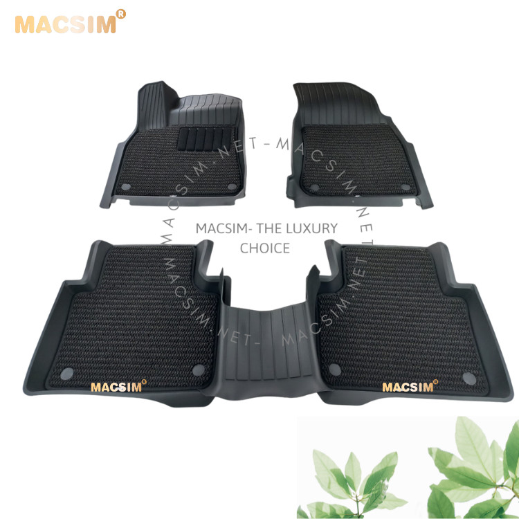 Thảm lót sàn 2 lớp  xe ô tô Porsche New Cayenne 2017- đến nay Nhãn hiệu Macsim 3W chất liệu nhựa TPE đúc khuôn cao cấp - màu đen