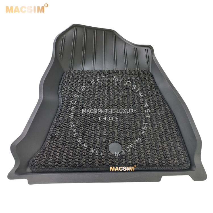 Thảm lót sàn xe  2 lớp ô tô Subaru Forester 2018- đến nay Nhãn hiệu Macsim 3W chất liệu nhựa TPE đúc khuôn cao cấp - màu đen