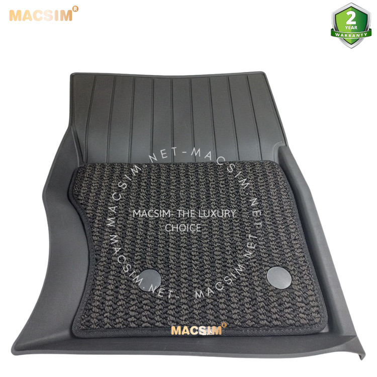 Thảm lót sàn 2 lớp xe ô tô LANDROVER RANGE ROVER 2012-2022 nhãn hiệu Macsim 3W - chất liệu nhựa TPE đúc khuôn cao cấp - màu đen