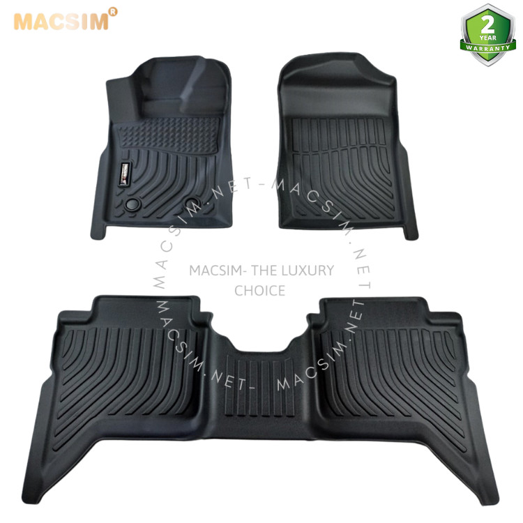 Thảm lót sàn xe ô tô Ford Ranger 2022 + Nhãn hiệu Macsim chất liệu nhựa TPE cao cấp màu đen