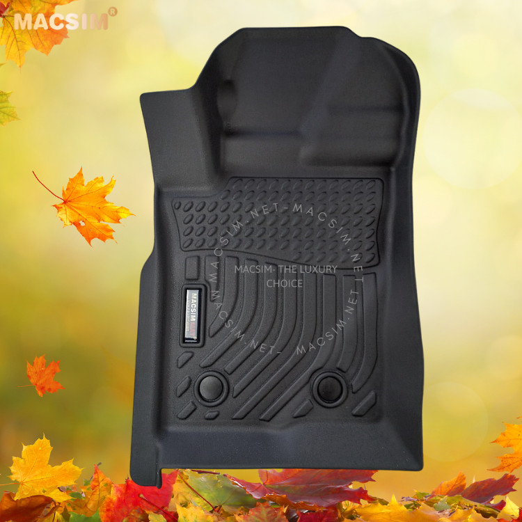 Thảm lót sàn xe ô tô Ford Ranger 2022 + Nhãn hiệu Macsim chất liệu nhựa TPE cao cấp màu đen