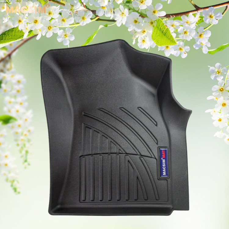 Thảm lót sàn xe ô tô Toyota Hilux 2008-2014 Nhãn hiệu Macsim chất liệu nhựa TPV cao cấp màu đen (FDW-018)
