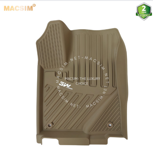 Thảm lót sàn xe ô tô  Toyota Highlander  2007-2019 Nhãn hiệu Macsim 3W chất liệu nhựa TPE đúc khuôn cao cấp - màu đen