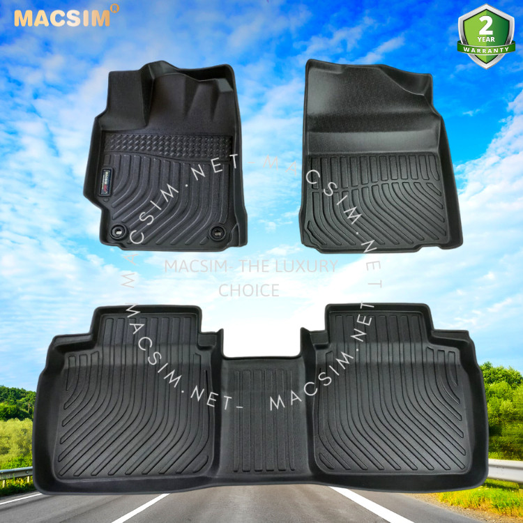 Thảm lót sàn xe ô tô Toyota Camry 2007 - 2018  (sd) chất liệu TPE thương hiệu Macsim màu đen