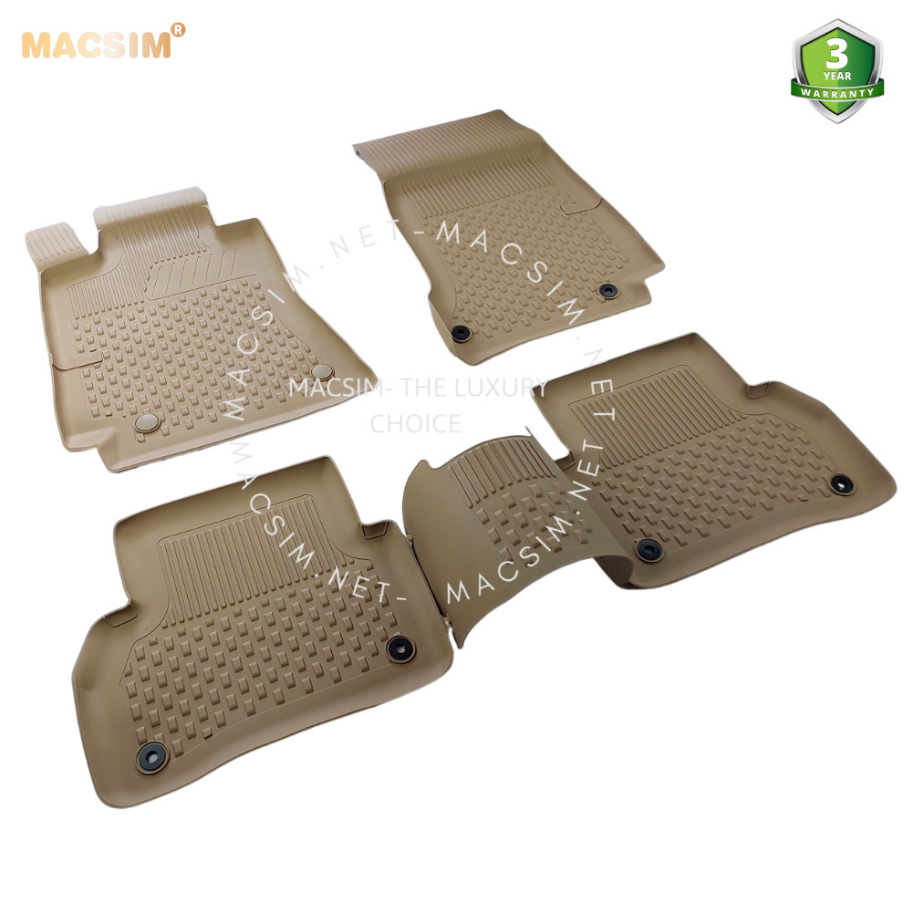 Thảm lót sàn ô tô nhựa TPE Silicon Mercedes E  W213  2016-2021 Beige  Nhãn hiệu Macsim