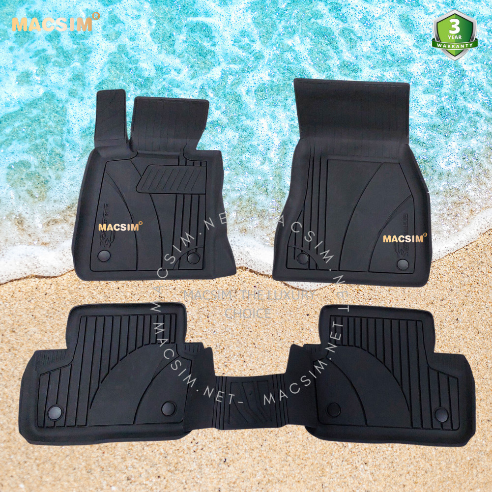 Thảm lót sàn ô tô nhựa TPE Silicon  BMW G30 5 Series 2016+ Black  Nhãn hiệu Macsim