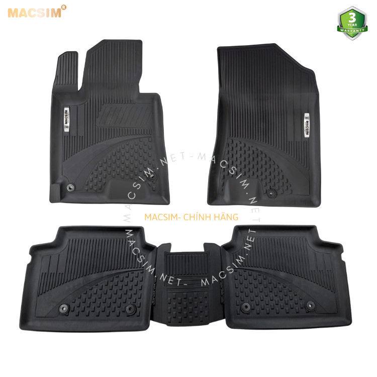 Thảm lót sàn ô tô nhựa TPE Silicon KIA K5 2022+ Black Nhãn hiệu Macsim