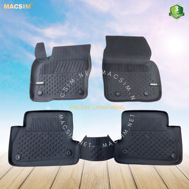Thảm lót sàn ô tô nhựa TPE Silicon ford focus 3- 3,5 sedan/ HB 2010- nay  Black Nhãn hiệu Macsim