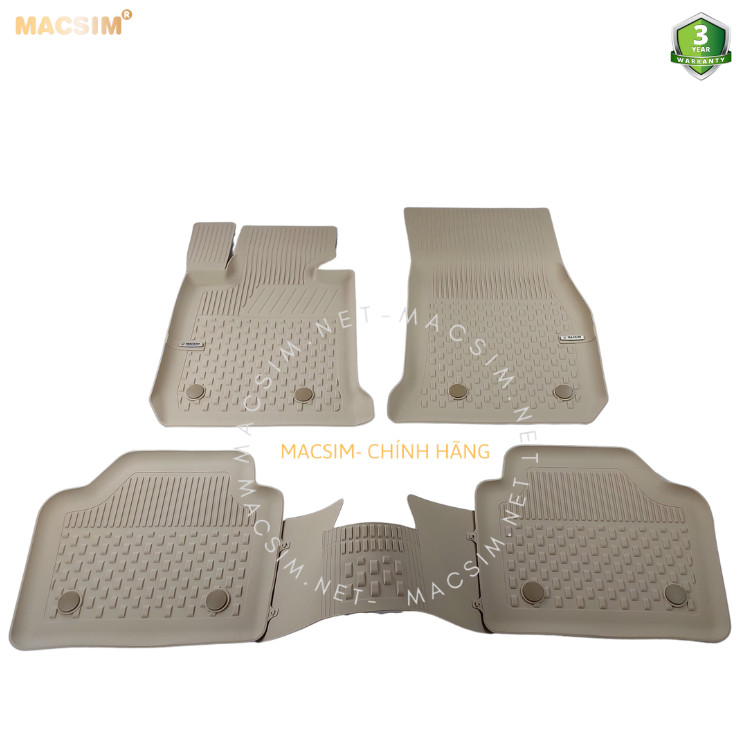 Thảm lót sàn ô tô nhựa TPE Silicon BMW 3 series  2005-2011 Beige Nhãn hiệu Macsim