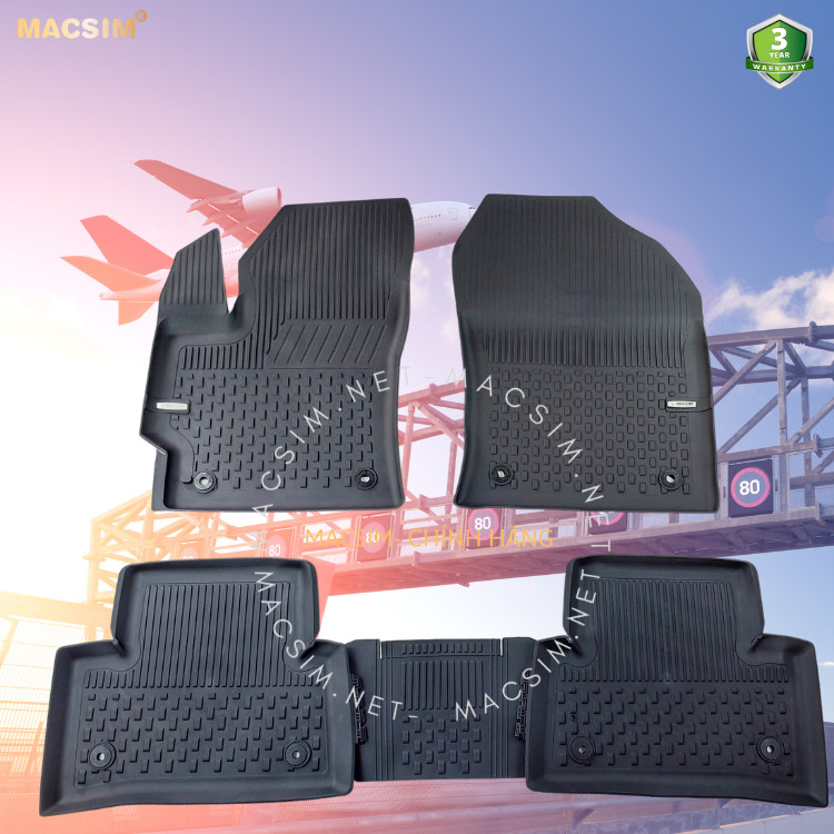 Thảm lót sàn ô tô nhựa TPE Silicon toyota corolla cross 2022+ Black Nhãn hiệu Macsim