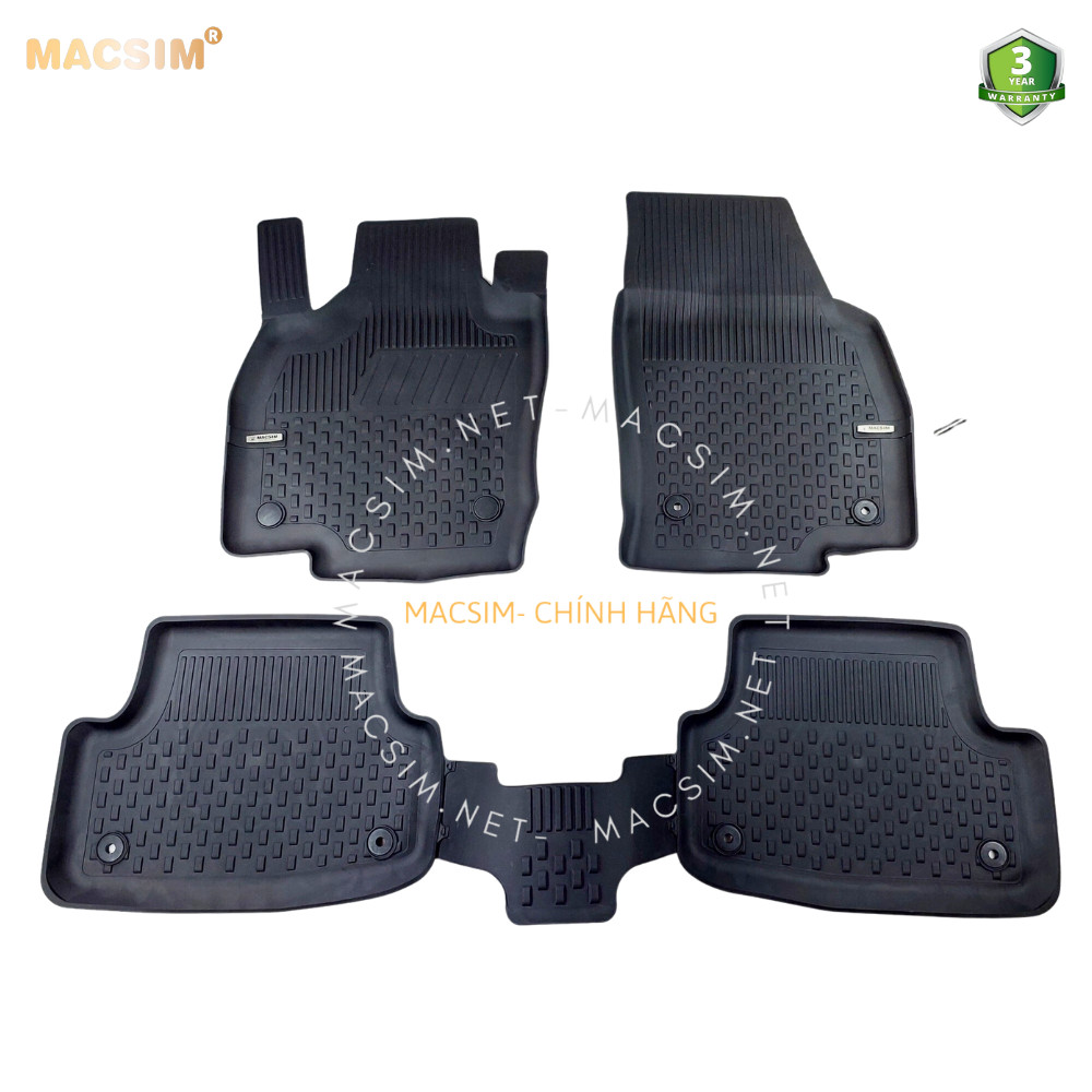 Thảm lót sàn ô tô nhựa TPE Silicon  Volkswagen Polo 2017- 2020 Black Nhãn hiệu Macsim