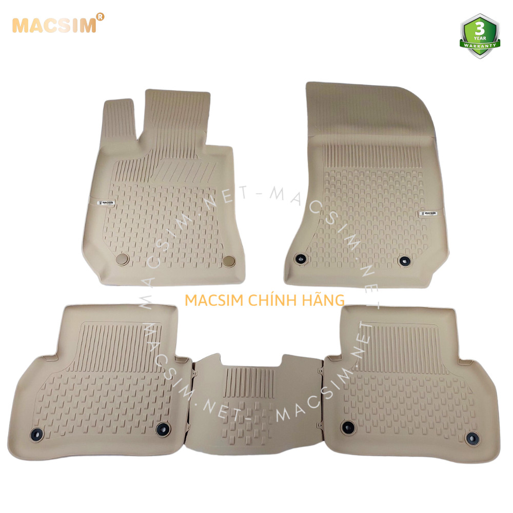 Thảm lót sàn ô tô nhựa TPE Silicon Mercedes E  W212  2009-2016 Beige  Nhãn hiệu Macsim