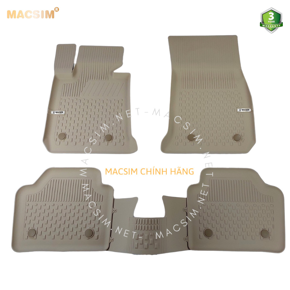 Thảm lót sàn ô tô nhựa TPE Silicon BMW 3 series 2012- 2019 Beige  Nhãn hiệu Macsim