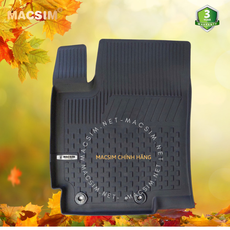 Thảm lót sàn ô tô nhựa TPE Silicon Hyundai Accent Blue 2011- 2023 Black Nhãn hiệu Macsim