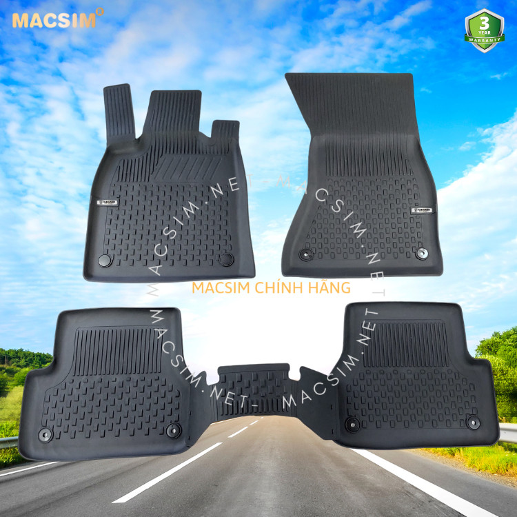 Thảm lót sàn ô tô nhựa TPE Silicon Audi A7 ( C7) 2010- 2018 Black Nhãn hiệu Macsim