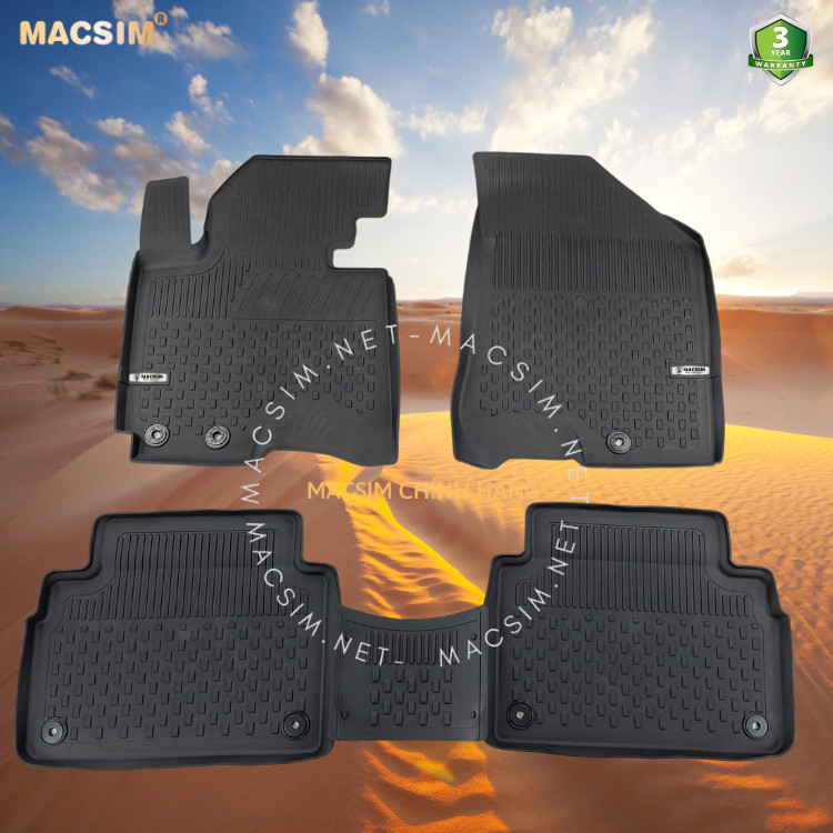 Thảm lót sàn ô tô nhựa TPE Silicon Kia sportage 2010- 2015 Black Nhãn hiệu Macsim
