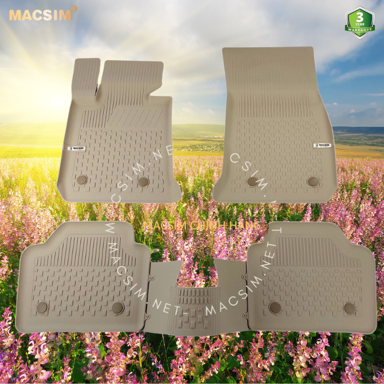 Thảm lót sàn ô tô nhựa TPE Silicon BMW 2 series F22- F23 2014 - 2017 Beige Nhãn hiệu Macsim