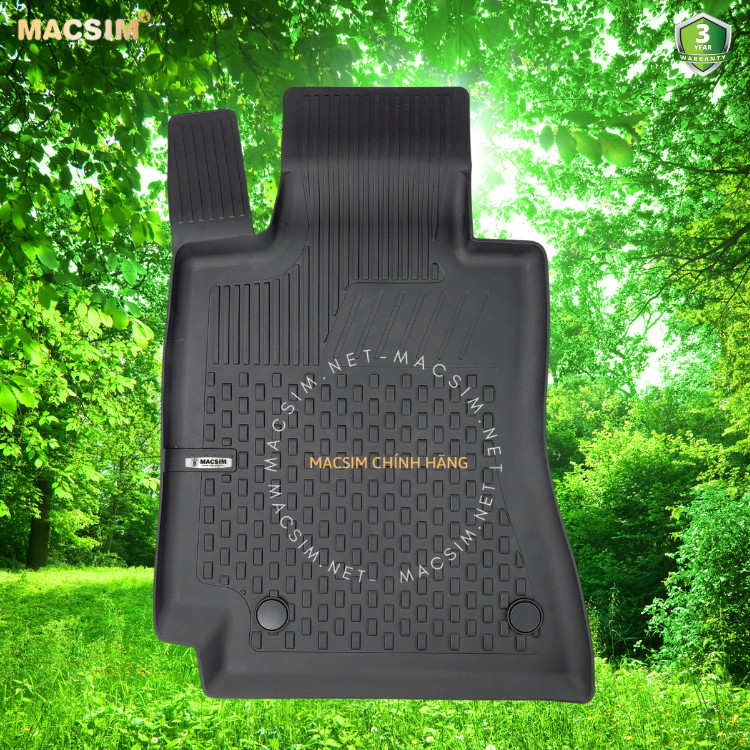 Thảm lót sàn ô tô nhựa TPE Silicon Mercedes C180/C200/C250/C300 2014-2021 (W205) Black Nhãn hiệu Macsim