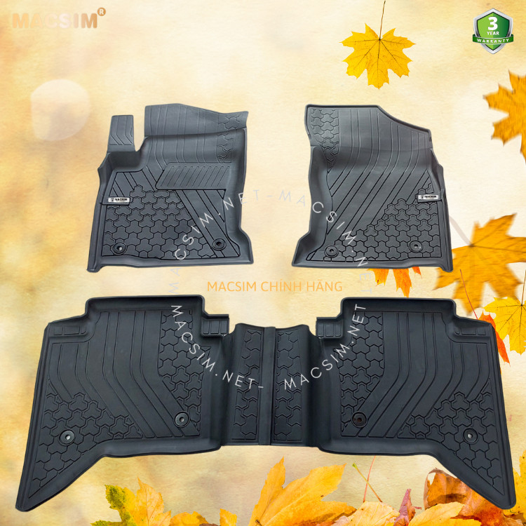 Thảm lót sàn ô tô nhựa TPE Silicon Toyota Hilux 2016-2022+Black Nhãn hiệu Macsim