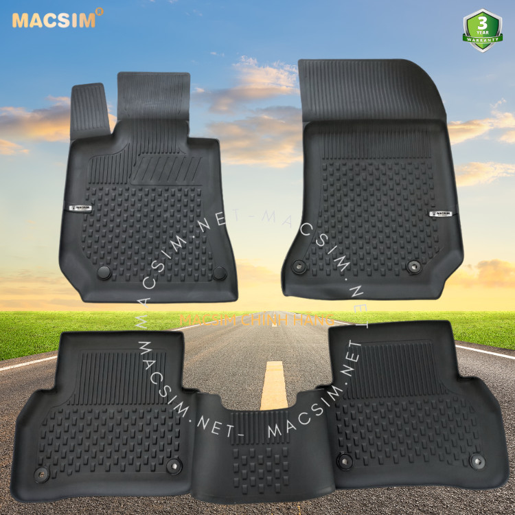 Thảm lót sàn ô tô nhựa TPE Silicon Mercedes E  W212  2009-2016 Black  Nhãn hiệu Macsim