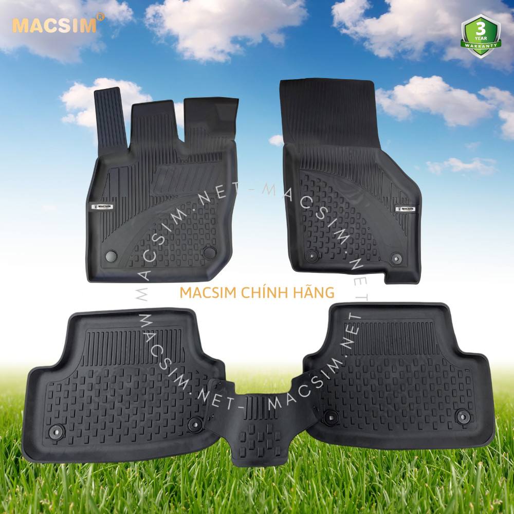 Thảm lót sàn ô tô nhựa TPE Silicon Audi A3 2021+ Black Nhãn hiệu Macsim