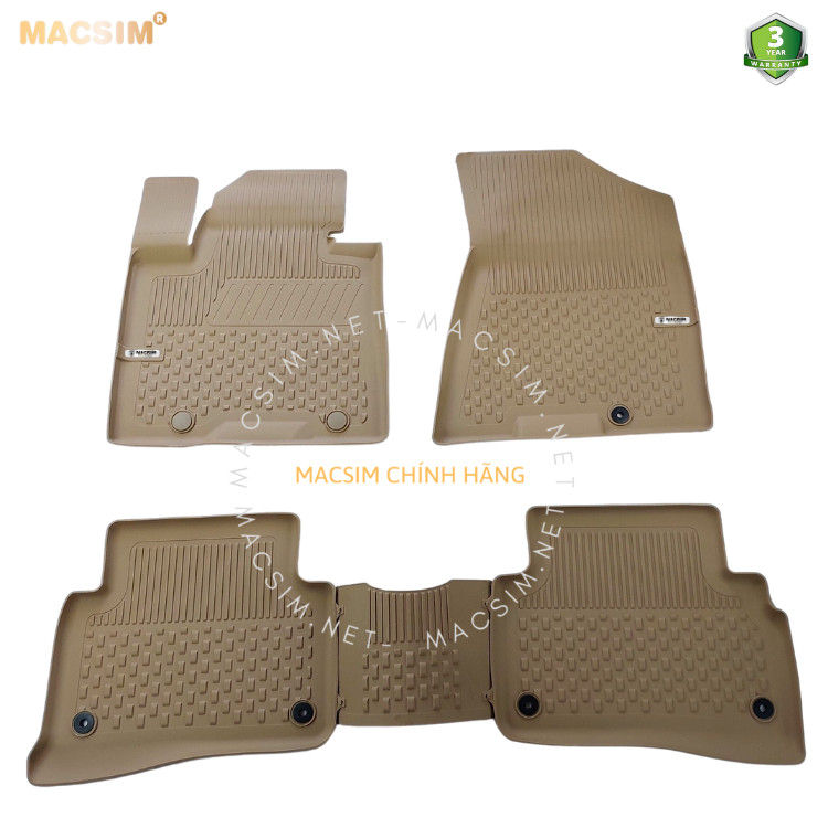 Thảm lót sàn ô tô nhựa TPE Silicon Tucson 2016-2021  Beige Nhãn hiệu Macsim