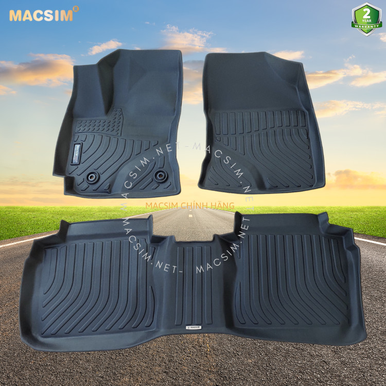 Thảm lót sàn xe ô tô Toyota Corolla Altis 2014-2019 (sd) Nhãn hiệu Macsim chất liệu nhựa TPE cao cấp màu đen