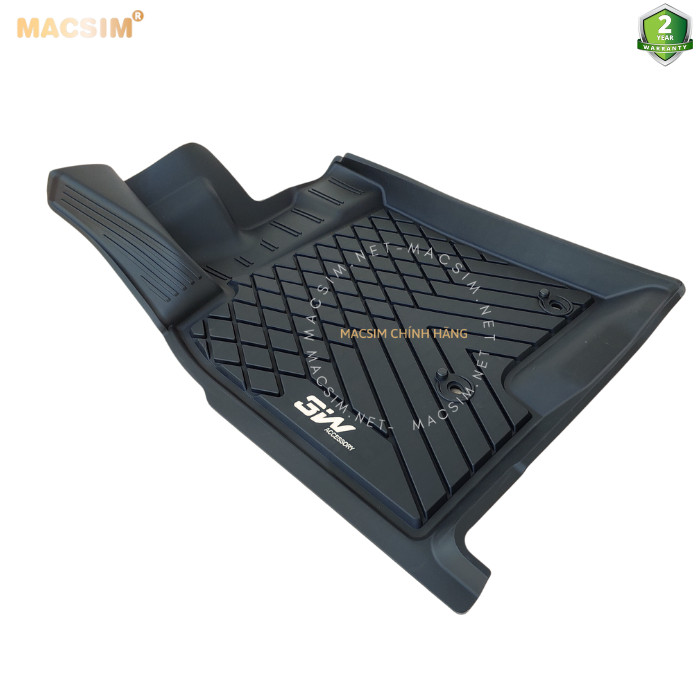 Thảm lót sàn xe ô tô Mitsubishi Pajero 2008+ nhãn hiệu Macsim 3W - chất liệu nhựa TPE đúc khuôn cao cấp - màu đen