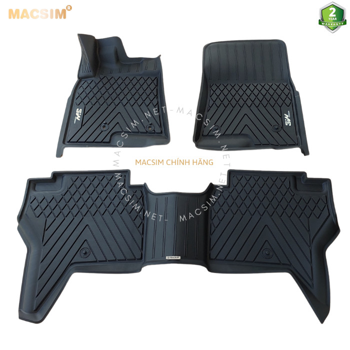 Thảm lót sàn xe ô tô Mitsubishi Pajero 2008+ nhãn hiệu Macsim 3W - chất liệu nhựa TPE đúc khuôn cao cấp - màu đen