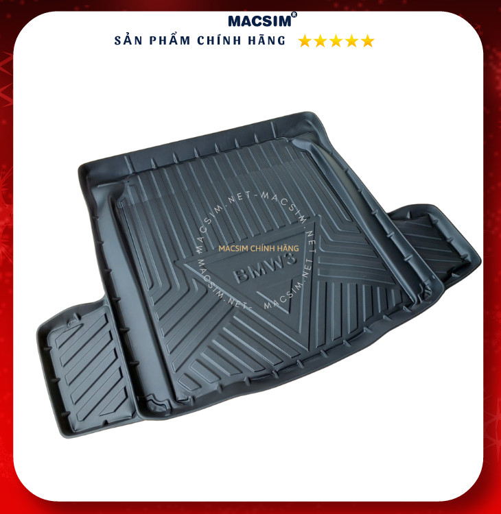 Thảm lót cốp xe ô tô  BMW 3 series 2020-2023 nhãn hiệu Macsim chất liệu TPV cao cấp màu đen