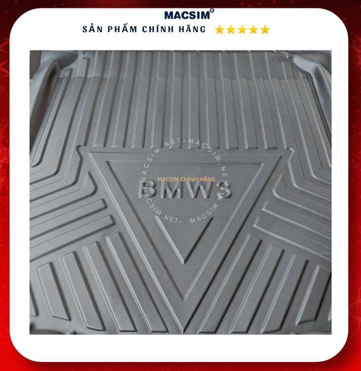 Thảm lót cốp xe ô tô  BMW 3 series 2020-2023 nhãn hiệu Macsim chất liệu TPV cao cấp màu đen