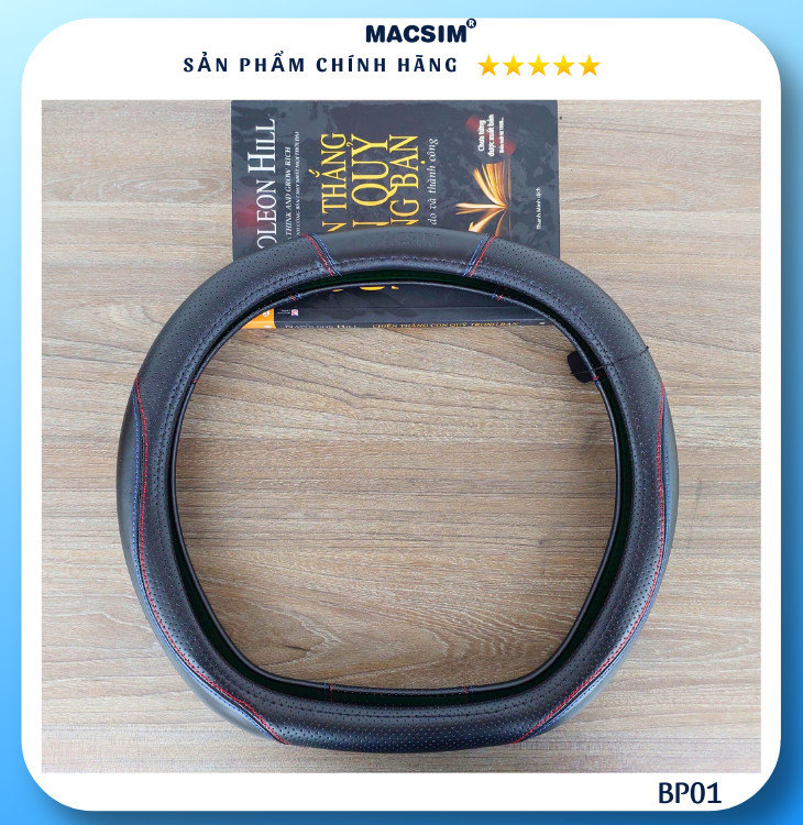 Bọc vô lăng ô tô Macsim mã L996 DDcut da thật cao cấp-khâu tay-lõi silicon