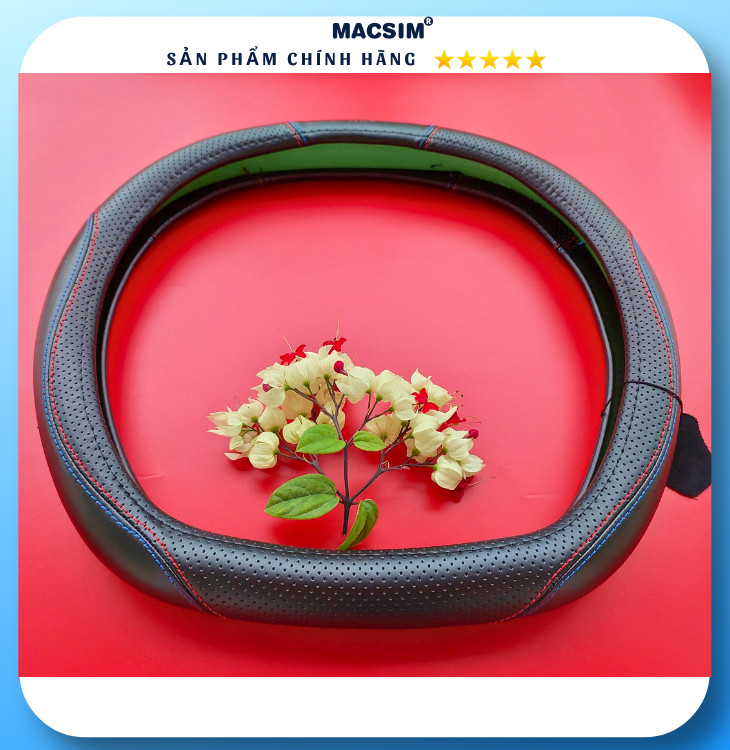 Bọc vô lăng ô tô Macsim mã L996 DDcut da thật cao cấp-khâu tay-lõi silicon