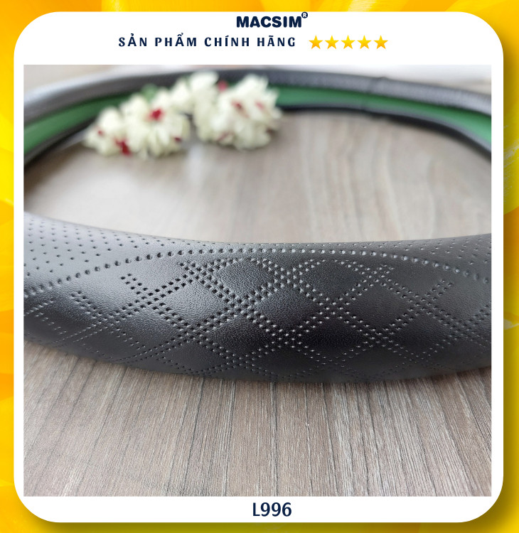 Bọc vô lăng cao cấp Macsim mã DDcut  BP01 chất liệu da thật - Khâu tay 100%