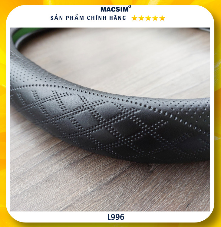 Bọc vô lăng cao cấp Macsim mã DDcut  BP01 chất liệu da thật - Khâu tay 100%