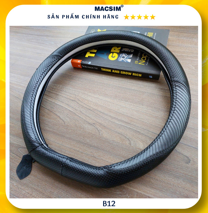 Bọc Vô Lăng Ô Tô Geely Coolray MACSIM – B12 – Da thật, lõi silicon