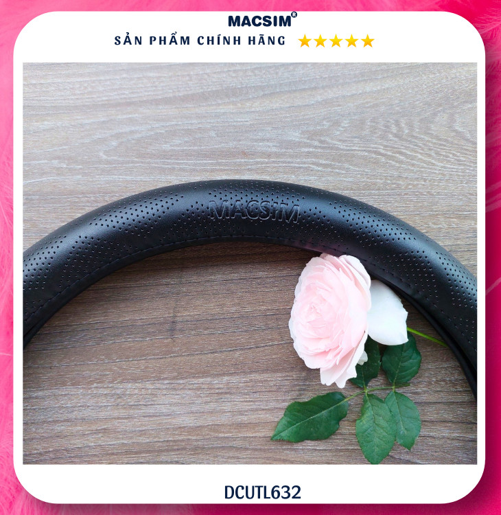 Bọc vô lăng cao cấp Macsim mã DCUT L632 chất liệu da thật - Khâu tay 100%