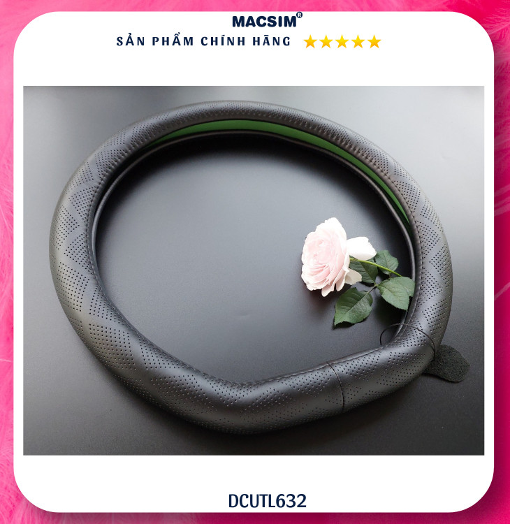 Bọc vô lăng cao cấp Macsim mã DCUT L632 chất liệu da thật - Khâu tay 100%