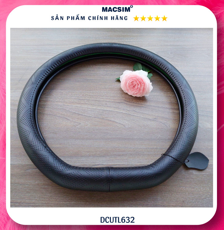 Bọc vô lăng cao cấp Macsim mã DCUT L632 chất liệu da thật - Khâu tay 100%