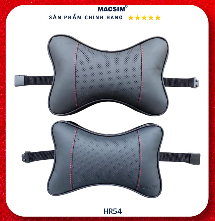 Gối tựa đầu ô tô chất liệu da Nappa nhãn hiệu Macsim mã HR54 cỡ lớn