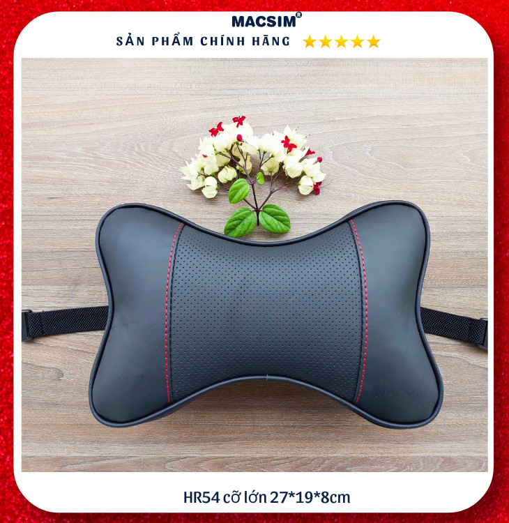 Gối tựa đầu ô tô chất liệu da Nappa nhãn hiệu Macsim mã HR54 cỡ lớn