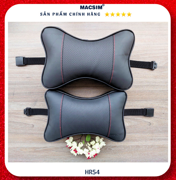 Gối tựa đầu ô tô chất liệu da Nappa nhãn hiệu Macsim mã HR54 cỡ lớn