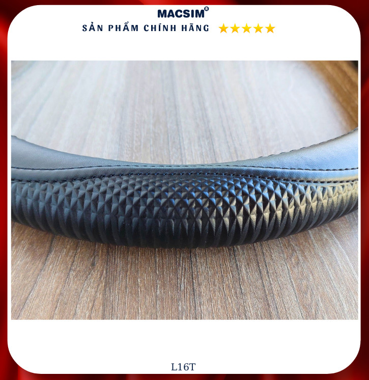 Bọc vô lăng Macsim mã L16T-2 tròn chất liệu da thật