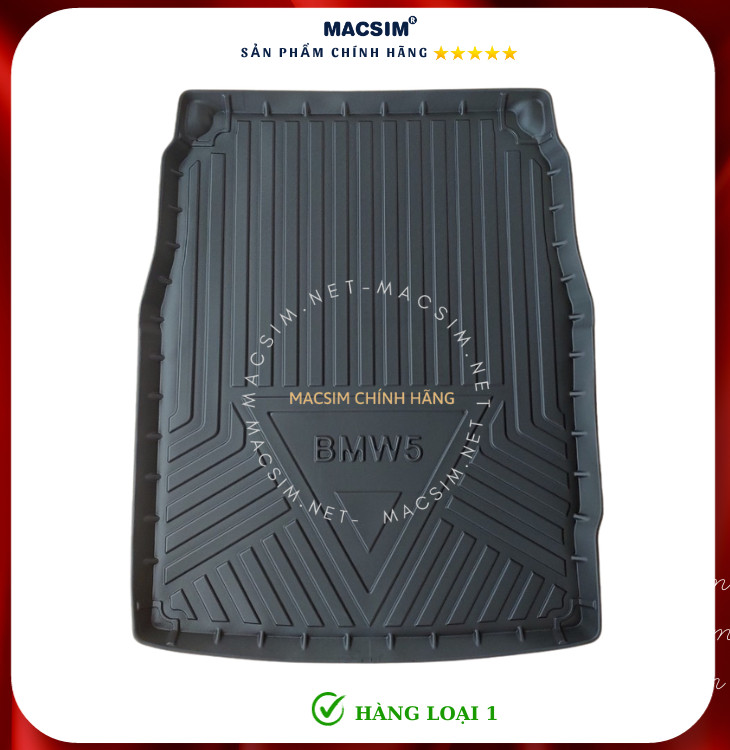 Thảm lót cốp xe ô tô BMW 5 seri 2011-2016 nhãn hiệu Macsim chất liệu TPV cao cấp màu đen