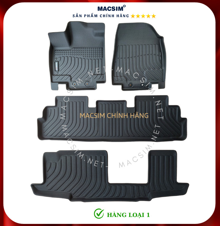 Thảm lót sàn xe ô tô Infiniti QX60 2022+ Nhãn hiệu Macsim chất liệu nhựa TPE cao cấp màu đen