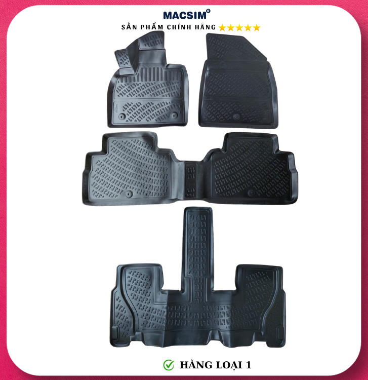 Thảm lót sàn ô tô nhựa TPU Silicon Hyundai Palisade 7 seats Nhãn hiệu Macsim