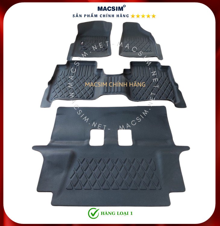 Thảm lót sàn xe ô tô Ford Everest 2005-2015 Nhãn hiệu Macsim chất liệu nhựa TPE cao cấp màu đen