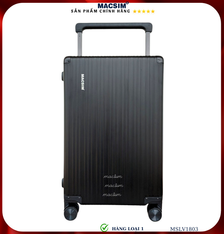 Vali hợp kim nhôm cao cấp Macsim MSLV1803 cỡ  24inches màu đen hàng loại 1