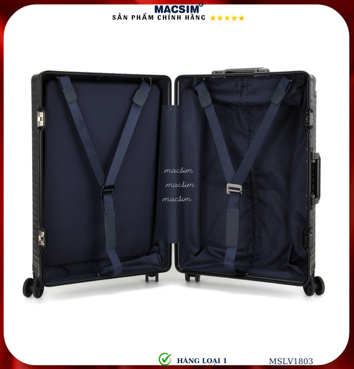 Vali hợp kim nhôm cao cấp Macsim MSLV1803 cỡ  24inches màu đen hàng loại 1