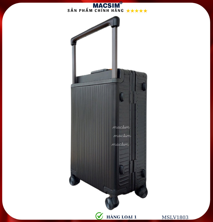 Vali hợp kim nhôm cao cấp Macsim MSLV1803 cỡ  24inches màu đen hàng loại 1